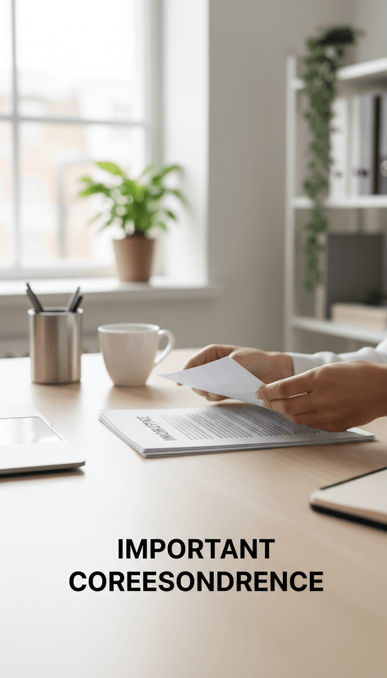 Mains pliant des lettres sur un bureau à domicile